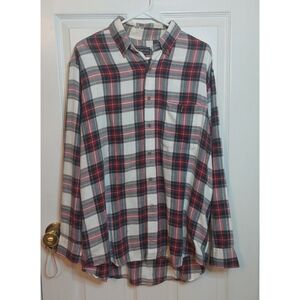 David Taylor Vintage Red Green White Plaid Flannel Shirt Grunge 90s Outdoor Sz L